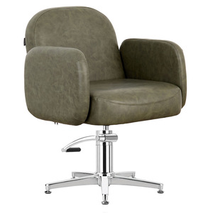 Équipement et mobilier de salon de coiffure et de beauté, chaise de coiffeur tout usage en vert sauge, chaise de barbier en métal - Product Image 1