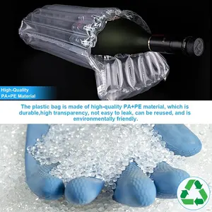 Film protecteur de bouteille de vin sac d'emballage de colonne d'air sac gonflable antichoc coussin d'air à bulles avec pompe à Air réutilisable
