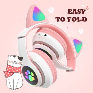 Top Vente Led Flash Mignon Chat Oreille Bt <span class=keywords><strong>Casque</strong></span> Sans Fil Pliable Pour Filles Écouteurs 3.5mm Aux Carte Tf Avec Micro <span class=keywords><strong>Casque</strong></span> - Product Image 2