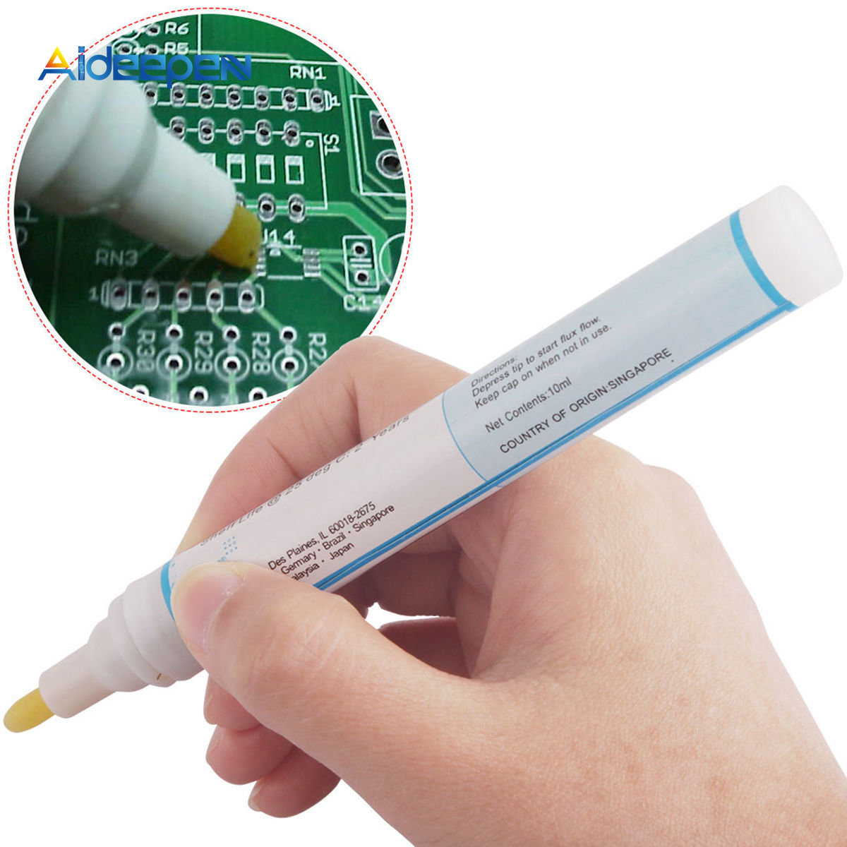 Ручка с паяльником и канифольным Флюсом, 951, 10 мл