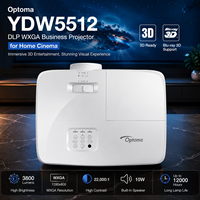 Proyector Empresarial Optoma YDW5512 DLP WXGA de 3800 Lúmenes para Cine en Casa con Soporte para Blu-ray 3D y 120Hz para 3D