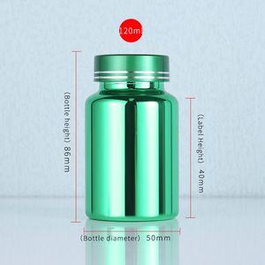 Aangepaste Pillen Fles Galvaniseren Goud Plastic Opslagfles Voor Chemische Vloeibare Flesje Reagens Glans Metalen Kleur Container - Product Image 2