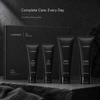 Kit de Soins Visage Homme OEM/ODM : Hydratant Jour & Nuit, Nettoyant Visage, Gommage Facial – Routine Quotidienne en Tube Noir – Marque Privée