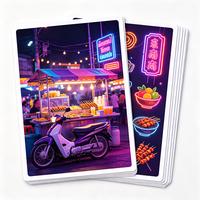 Autocollants Haoxuan pour marché nocturne, en vinyle PVC blanc, effet néon, pour stand alimentaire, snack, moto, graphiques brillants, imperméables, découpés à la forme