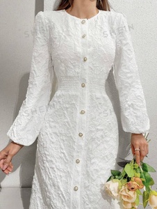 Telas Textiles Jacquard con Textura Floral 3D, 100% Poliéster, para Confección de Vestidos con Mangas Abullonadas para Mujer - Product Image 2