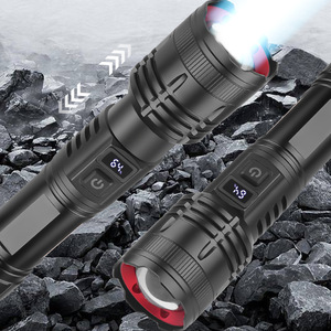 Led Long Range Zoom <b>Flashlight</b> 30W Xhp70 <b>Rechargeable</b> Digital Display Outdoor Tactical Light - Product Image 1