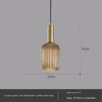 Lustre scandinave en verre vert peinture à tête unique lanterne à rayures décontractées lampes suspendues pour restaurant bar hauteur réglable