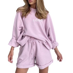 Amazon — ensemble haut court et pantalon plissé pour femme, vêtements décontractés, sans manches, épaules dénudées, Logo personnalisé, jogging, pour le Sport, collection - Product Image 3