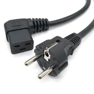 EU 3pin male to IEC 320 C19 right angle 16A 250V power cord ( H05VV-F 3G*1.5mm2) 1.8m