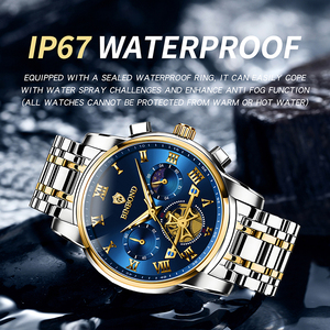 Reloj BINBOND Multifuncional con Esfera Tourbillon, Acero Inoxidable, para Hombre, Estilo Ejecutivo, Resistente al Agua 30M, Luminoso - Product Image 4