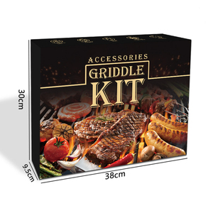 Juego de 16 Accesorios para Plancha, Kit de Herramientas para Asar de Acero Inoxidable con Espátula Grande, Tapa para Untar y Prensa para Hamburguesas - Product Image 3
