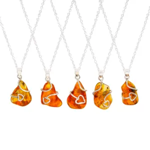 Pendentif ambre en argent Sterling 925 fait à la main pour femmes au prix de gros