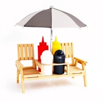 Ensemble de table de barbecue portable en bois de pin avec logo OEM promotionnel, support à assaisonnements et ornements de chaise pour fêtes de famille en extérieur