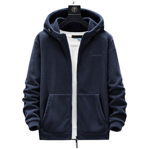 Fabricants de vêtements personnalisés hiver à la mode simple couleur unie cardigan manteau à manches longues sweat à capuche pour les femmes - Product Image 1