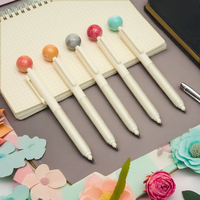 Stylo neutre personnalisé de haute qualité avec logo, en forme de fleur créative, en plastique, gel, largeur d'écriture 0,5 mm, vente en gros