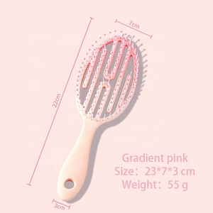 Nouvelle brosse à os creuse incurvée 5 pièces avec des <span class=keywords><strong>cheveux</strong></span> moelleux lisse les frisottis s'adapte confortablement à la main pour hommes femmes enfants de tous types de <span class=keywords><strong>cheveux</strong></span> - Product Image 4