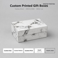 Boîte cadeau à motif marbré avec couvercle semi-entrecroisé, finition mate, impression personnalisée pour cadeaux, bijoux, cosmétiques, vente en gros
