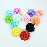 Tête de rose artificielle en mousse PE de 7 cm avec lumières colorées, design moderne, longue durée, pour décoration de mariage et d'Halloween