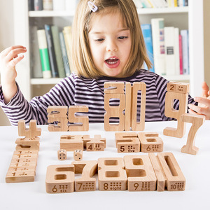 Montessori bé bằng gỗ toán học học tập Kỹ thuật số số tự làm xếp chồng lên nhau khối xây dựng Trò chơi giáo dục học tập quà tặng đồ chơi cho trẻ em - Product Image 6