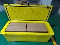 Glacière de pêche et de chasse rotomoulée 240QT avec bouchon de vidange Roues Poignées Coffre à glace pour stockage et transport de fruits de mer Bac à poisson isolé