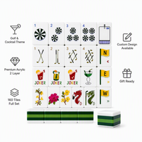 Jeu de Mahjong Américain Thème Golf 160 Tuiles Design Cocktail Joker Boîte Cadeau Luxe en Acrylique Soirée Jeu en Famille Personnalisé