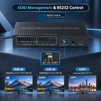 4K60Hz 3x1 HDMI USB C KVM Switch Extender 100m dengan USB 2.0 PD Pengisian Daya PoE Dua Arah untuk Kontrol PC Jarak Jauh