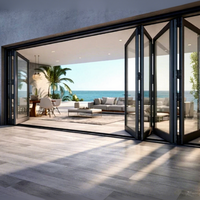 Porte pliante contemporaine minimaliste MULTISHADES, porte en verre de luxe pour la transformation d'un espace de villa, rénovation de la maison