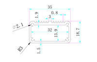 Boîtier de commande en aluminium extrudé 35*19*100mm, dissipateur thermique, boîtier d'instrument électronique, boîtier PCB anodisé noir argenté IP54