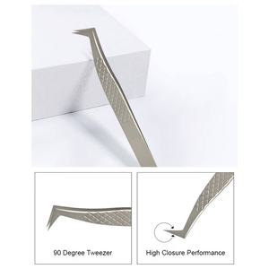 Pinces à cils pour extensions de cils, logo personnalisé, pinces à cils en or rose, sac DHL, Western Fedex, maquillage, acier, PVC, yeux, temps - Product Image 4