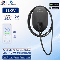 Stasiun Pengisian Daya EV Tipe 2 AC 11kW WiFi Smart Control Baru, Wallbox 16A 3 Fasa, Proteksi IP55