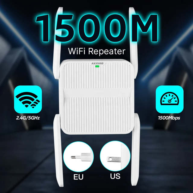 Toplinkst Portable1500Mbps 11AX WiFi 6 Wireless Repeater Dual Band Long Range Wifi Signal Booster WiFi 6 Extenders for Home