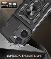 Funda deslizante a prueba de golpes para cámara OPPO Realme 10 4G 9i 8i C21Y C25Y, Armadura de anillo de Metal
