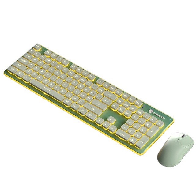 Factory Wholesale LT600 Backlit Full Metal Panel Membrane Keyboard Mouse Set for Laptop Home Game Office