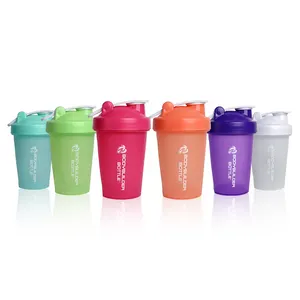 Nieuwe Stijl Custom Logo Fitness Plastic Gym 400Ml Drinkflessen Shaker Cups Voor Proteïne Shakes Sport Plastic Shaker