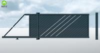 Porte en porte-à-faux électrique en alliage d'aluminium porte linéaire sans rail porte coulissante conception pour cour Villa école clôture Application