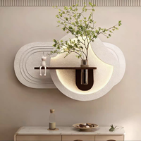 Décoration murale 3D en grès, faite à la main, avec étagère intégrée pour plantes et vase, pour chambre et salon - Vente en gros