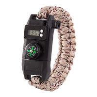 Bracelet de survie tactique personnalisé pour la chasse en plein air, avec boussole, allume-feu, sifflet, couteau, équipement d'urgence pour le camping, portable