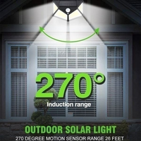 100 LED lumière solaire PIR capteur de mouvement lampe solaire extérieure IP65 étanche applique murale solaire lumière du soleil alimenté jardin réverbère