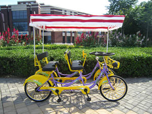 Bicicletta a Pedali Familiare a <span class=keywords><strong>4</strong></span> <span class=keywords><strong>Ruote</strong></span> per <span class=keywords><strong>4</strong></span> Persone, Quadriciclo/Bici Tandem per Noleggio - Product Image 4