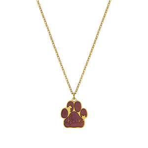 Animal Paw Print Pendant Necklace Gold Chain Unisex Fashion Jewelry For Pet Lovers - Product Image 5