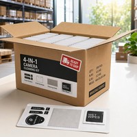 Kit de Nettoyage d'Écran Professionnel Jetable Carré Multi-Appareils Écologique avec Enveloppe, Chiffon en Microfibre Suédée et Lingette Pré-Imprégnée d'Alcool