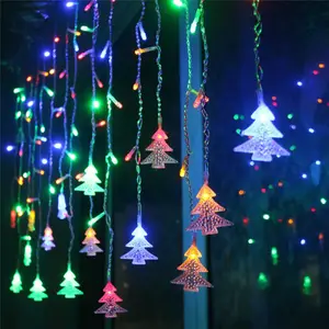 חג המולד בהיר 4m וילון גארלנד xmas עץ תפאורה עבור הבית 220v אורות חיצוני/פסטיבל מחרוזת אור