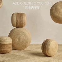 Pouf rond en jute tissé à la main pouf rond en jute tabouret pouf en jute avec intérieur doux en EPE et éponge