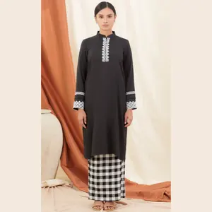 SIPO Eid Fashion Baju Kurung Elegant Printed Cotton Model Baju Kurung Modern Long Sleeve Fashion Floral Baju Kebaya In Malaysia