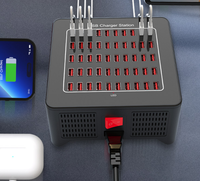 Station de charge multi-USB 250W 50 ports 5V2.4A, chargeur USB intelligent de bureau avec interrupteur pour smartphone et tablette