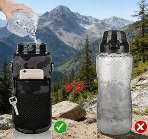 BPA-Free Gym <b>Water</b> <b>Bottle</b> with Straw 2-IN-1 Plastic Lid 1 Gallon Capacity Drink <b>Motivational</b> <b>Bottle</b> - Product Image 4