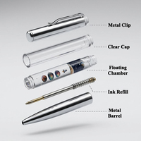 Stylo bille rotatif 3D personnalisé avec logo, fusée et astronaute flottants, thème spatial, flotteur liquide, boîte cadeau écologique en plastique