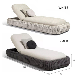 Bên ngoài khách sạn Lounger khung nhôm phơi nắng biệt thự sân thượng mây ngoài trời có thể gập lại sân thượng tắm nắng hồ bơi vườn Sun ghế - Product Image 6