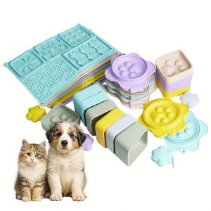 Wholesale 4-Piece Silicone Pet Feeding Set, Dog <b>Cat</b> Slow Feeder Bowl & Lick <b>Mat</b> Combo, Food Grade BPA Free Custom OEM/OEM - Product Image 1