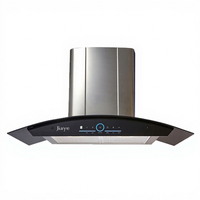 Penghisap Asap Dapur 60/90cm Model Tempel Dinding Dengan Kaca Melengkung, Kontrol Sentuh, dan Casing Stainless Steel